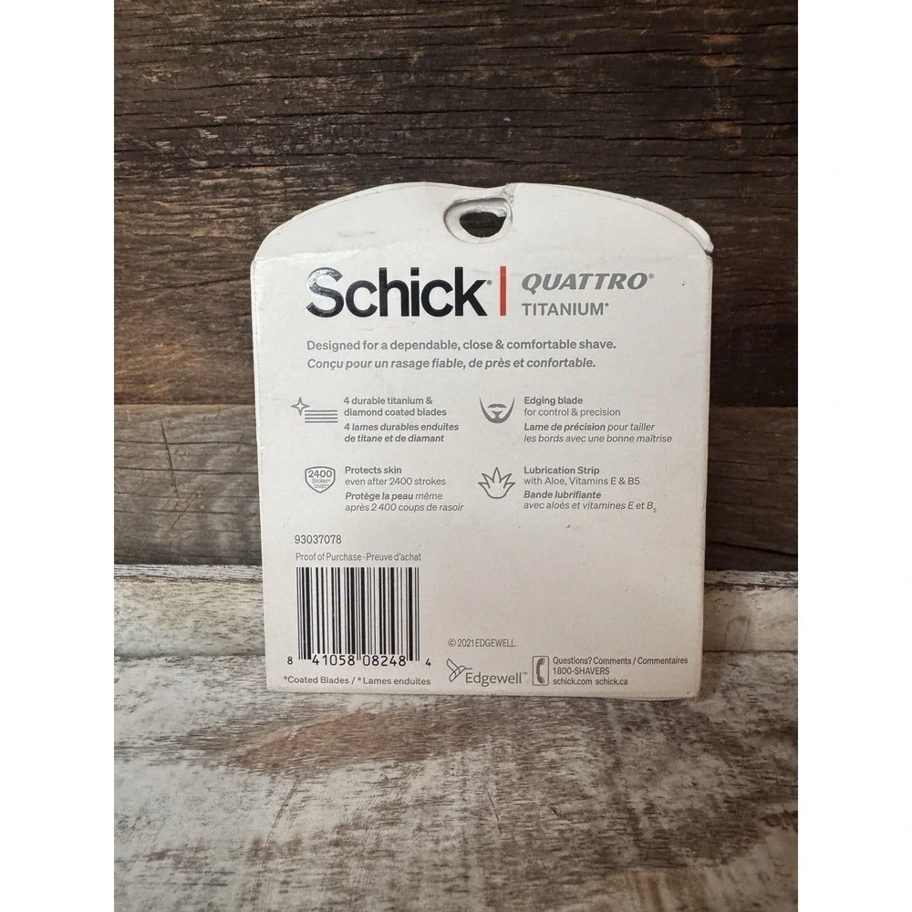 Schick Quattro Titanium Razor Cartridges – 4 Blades – 6‎ Count (Sealed)